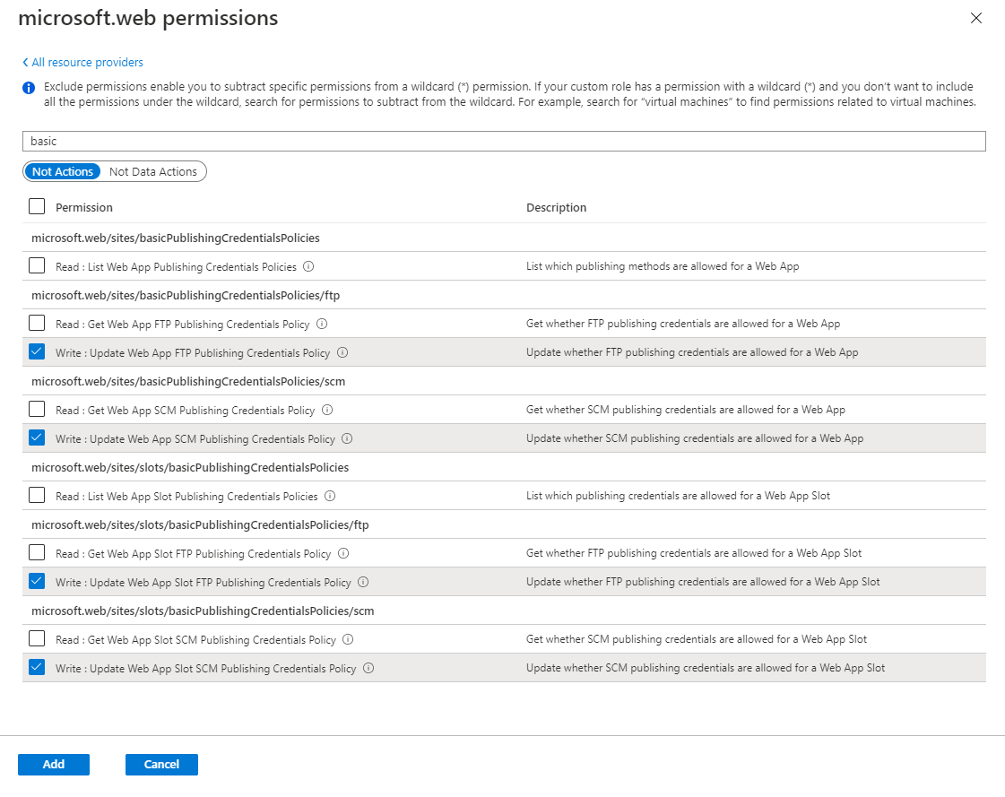 Disable write actions in the Portal