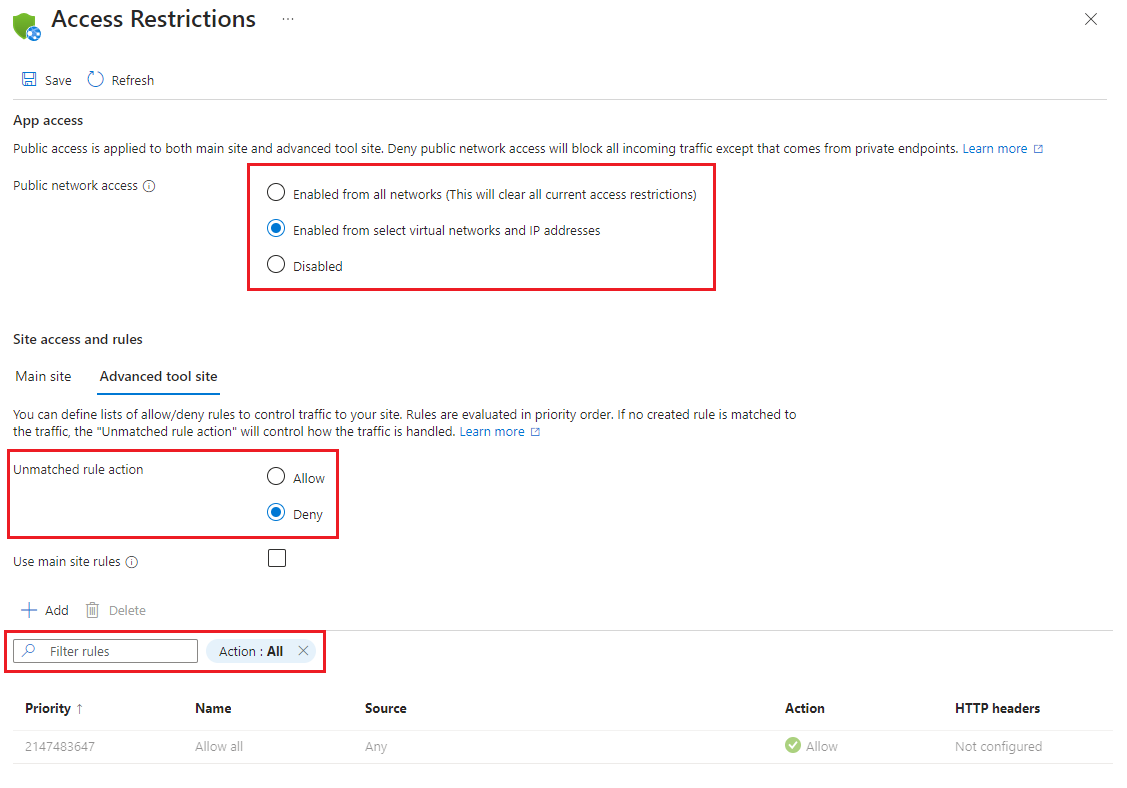 Azure portal access restrictions